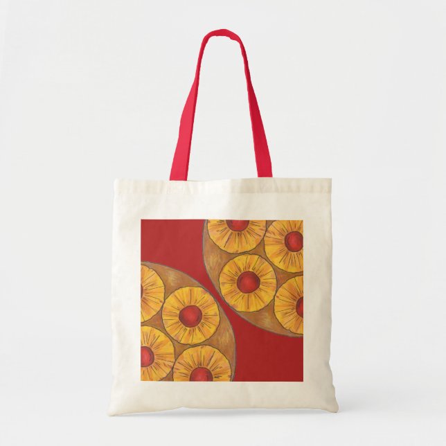 Tote Bag Pineappa Upside Down Cake Cherry Foodie Fourre-tou (Devant)