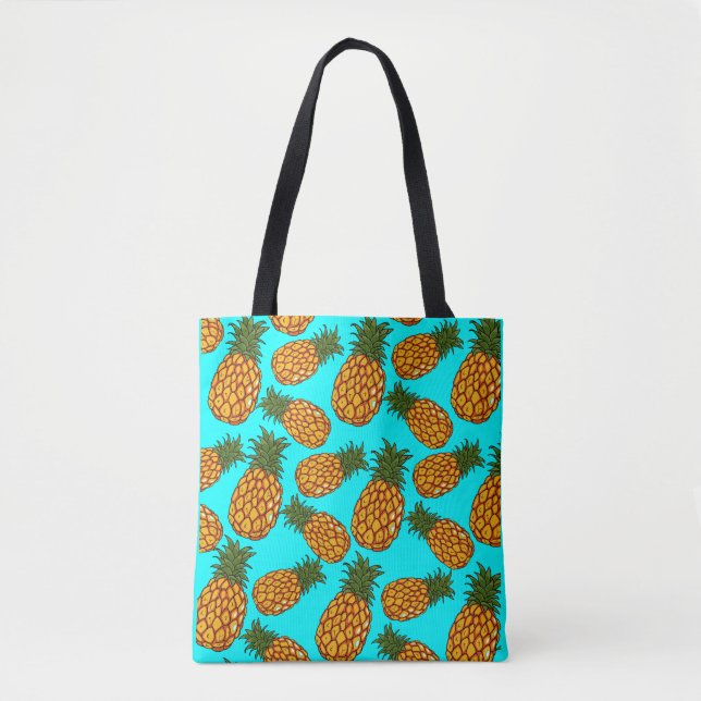 Tote Bag Pineappy Love Motif - Tasty Tropical Exotic (Devant)