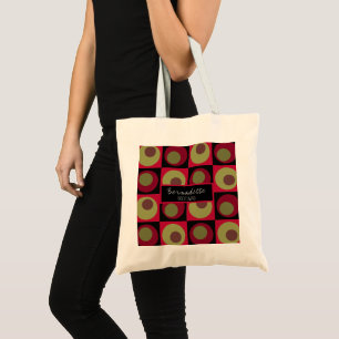 Tote Bag Pinecone Green Black Red Bridesmaid Mariage