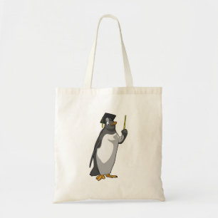 Tote Bag Pingouin as Teacher with Pointer