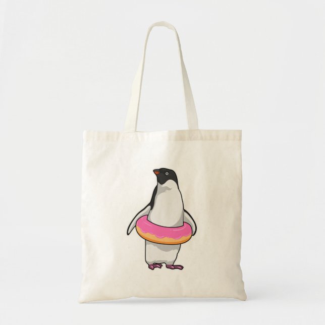 Tote Bag Pingouin avec Donut (Devant)