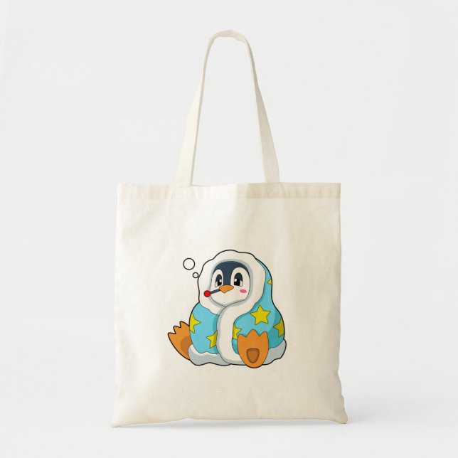 Tote Bag Pingouin avec thermomètre clinique (Devant)