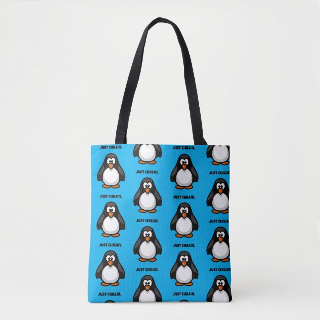 Tote Bag Pingouin de dessin cool - Juste Chillin' Arctic Vi (Devant)