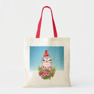 Tote Bag Pingouin de Noël mignon à Santa Hat