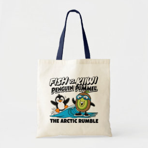 Tote Bag Pingouin drôle et kiwi