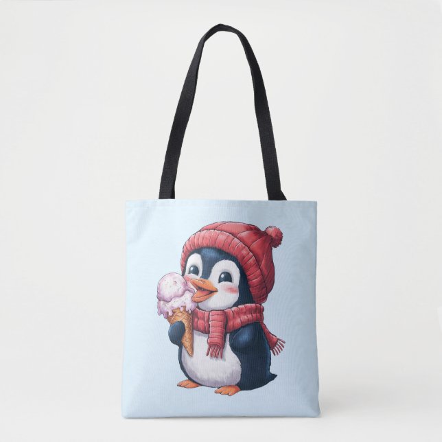 Tote Bag Pingouin et glace (Devant)