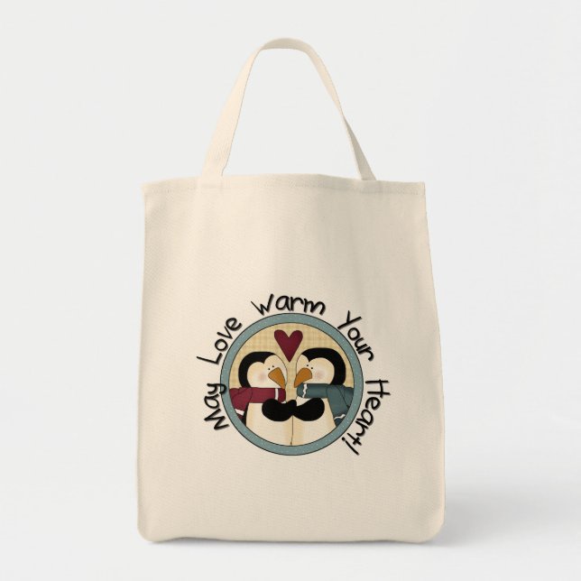 Tote Bag Pingouin Love T-shirts et cadeaux de vacances (Devant)