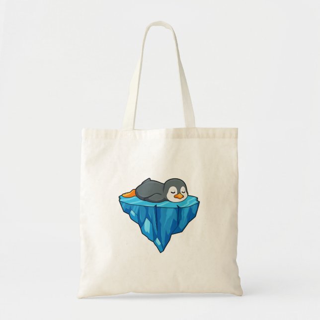 Tote Bag Pingouin sur glace floc (Devant)