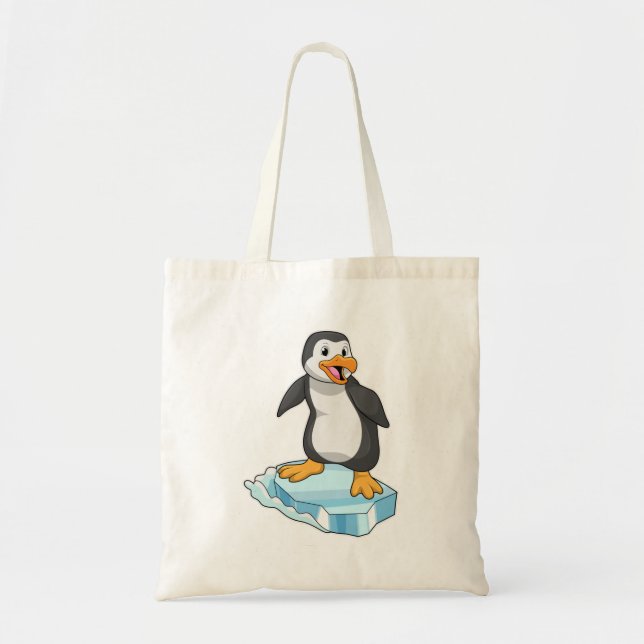 Tote Bag Pingouin sur glace floc (Devant)
