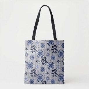Tote Bag Pingouins d'hiver confus Motif décoratif