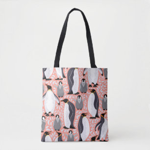 Tote Bag Pingouins empereurs et leurs petits sur un papier 