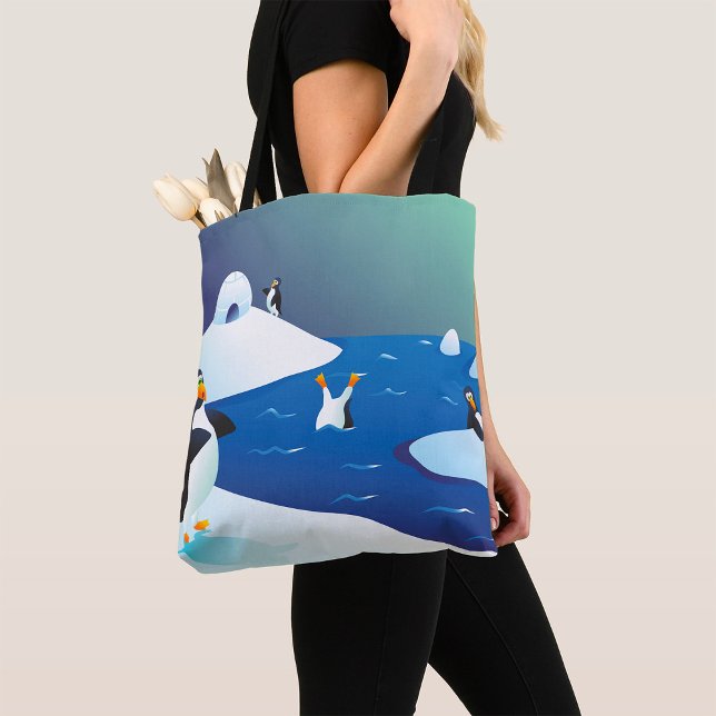 Tote Bag Pingouins Et Glace (Créateur téléchargé)