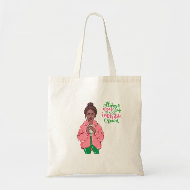 Tote Bag Pink and Green Queen (Devant)