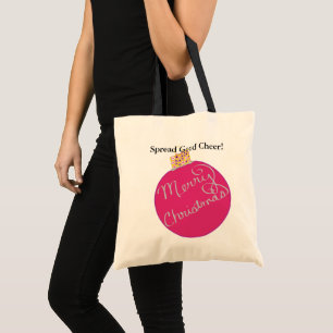 Tote Bag Pink.Argent Bal ornemental de Noël