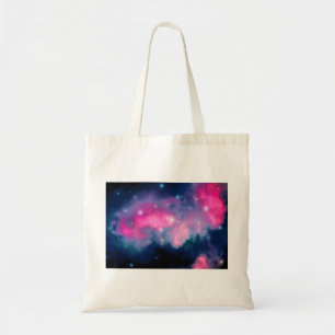 Tote Bag Pink & Blue Galaxy & Stars Abstract