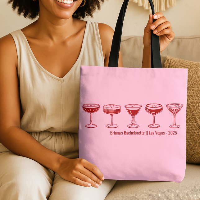 Tote Bag Pink Bridesmaid Espresso Martini Bachelorette  (Créateur téléchargé)