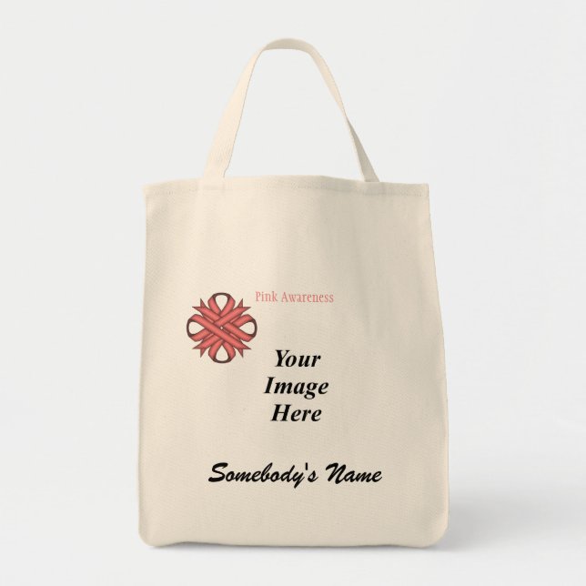 Tote Bag Pink Clover Ribbon (Devant)