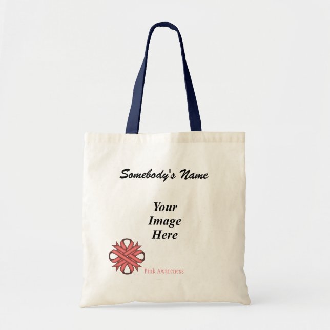 Tote Bag Pink Clover Ribbon (Devant)