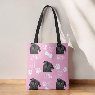 Tote Bag Pink Custom Love Empreinte de patte Amoureux des c