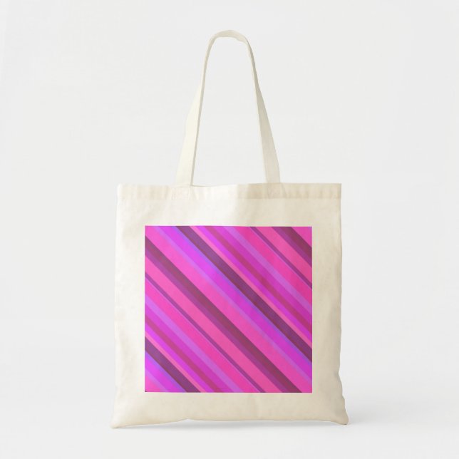 Tote Bag Pink diagonal stripes (Devant)