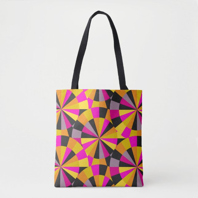 Tote Bag Pink Gold et Noir moderne Motif Dartboard (Devant)