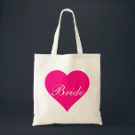 Tote Bag Pink Heart<br><div class="desc">Ce nom personnalisé monogramme mignon sac fourre-tout vintage est la meilleure idée de cadeau pour mariée et demoiselle d'honneur chez les mariages.</div>