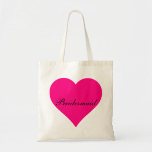 Tote Bag Pink Heart Bridesmaid