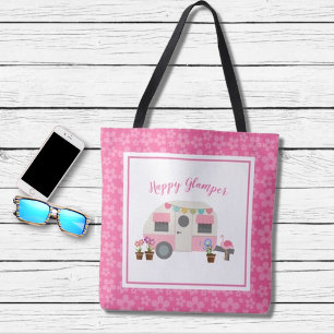 Tote Bag Pink Home Sweet Glamper Camper