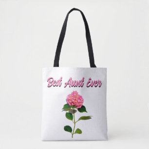 Tote Bag Pink hydrangea rose floral meilleure tante jamais