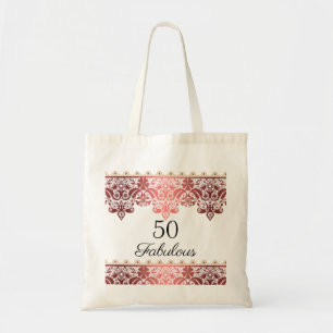 Tote Bag Pink lace romantic decor gradient bronze lacy