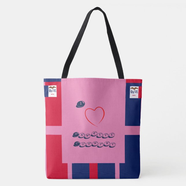 Tote Bag Pink Love Hawkeye Country  (Devant)