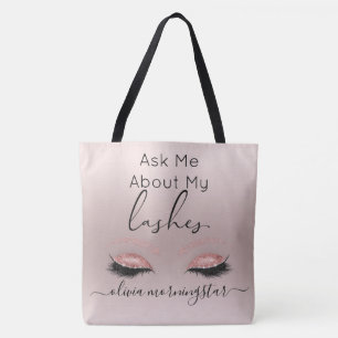 Tote Bag Pink Luxe Lashes Spécialiste Blogger Beauté