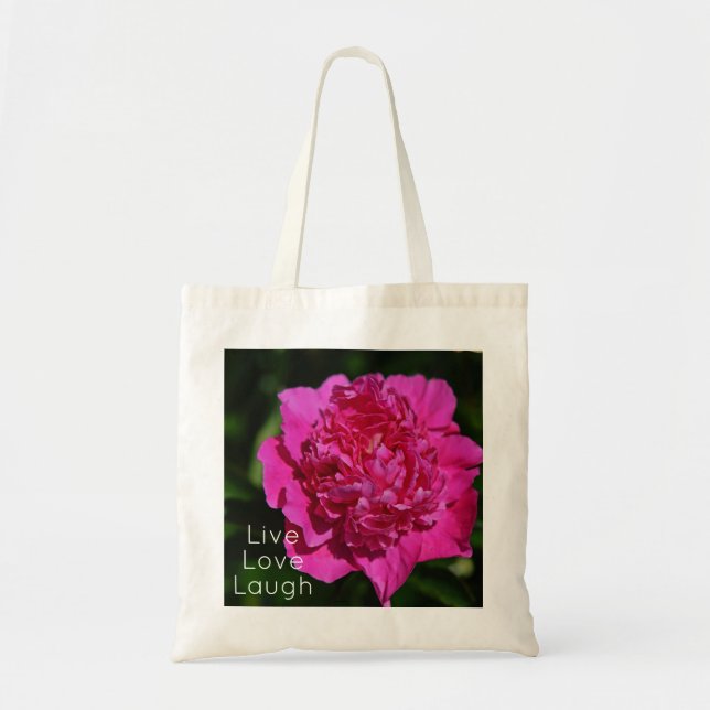 Tote Bag Pink Peony Garden Motivation (Devant)