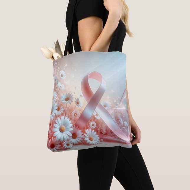 Tote Bag Pink Ribbon Cancer du sein Survivant (De près)