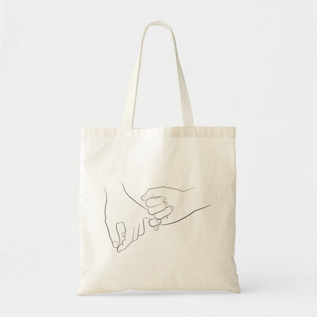 Tote Bag Pinky Promise Minimal Line Art Cute Simple tendanc (Devant)