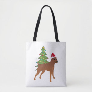 Tote Bag Pinscher miniature à Santa Hat (ancré)