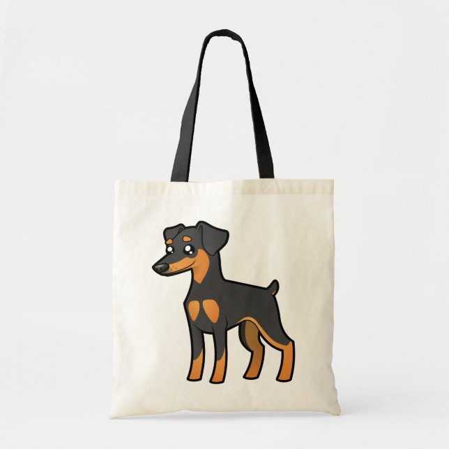 Tote Bag Pinscher miniature de bande dessinée/Manchester (Devant)