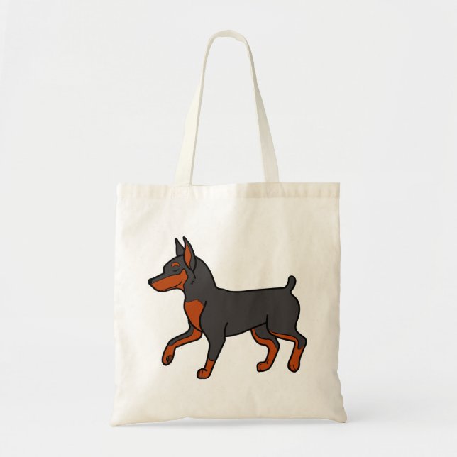 Tote Bag Pinscher miniature noir (Devant)
