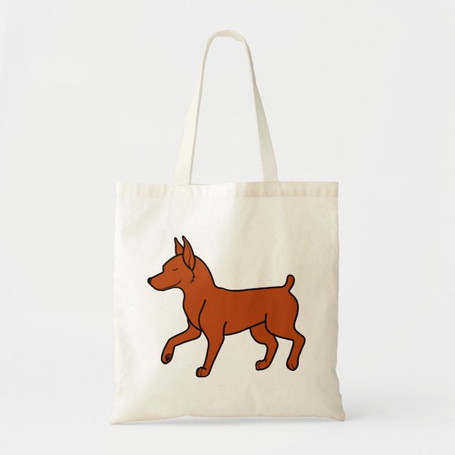 Tote Bag Pinscher miniature rouge (Devant)