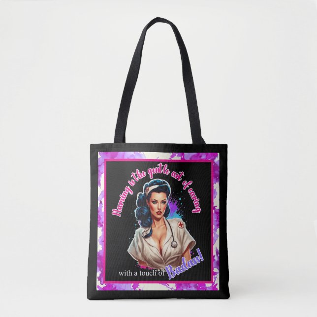 Tote Bag Pinup_ Infirmière Badass (Devant)