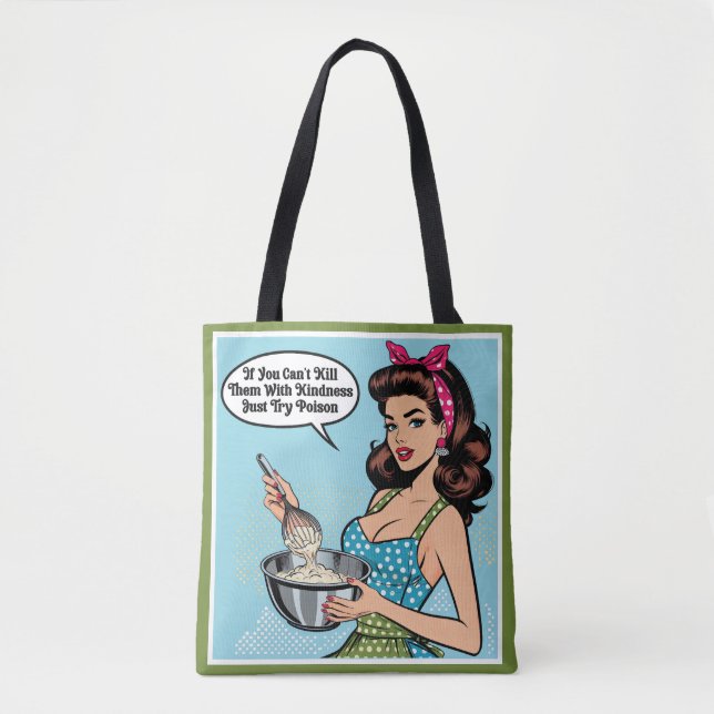 Tote Bag Pinup rétro_ Avec gentillesse (Devant)