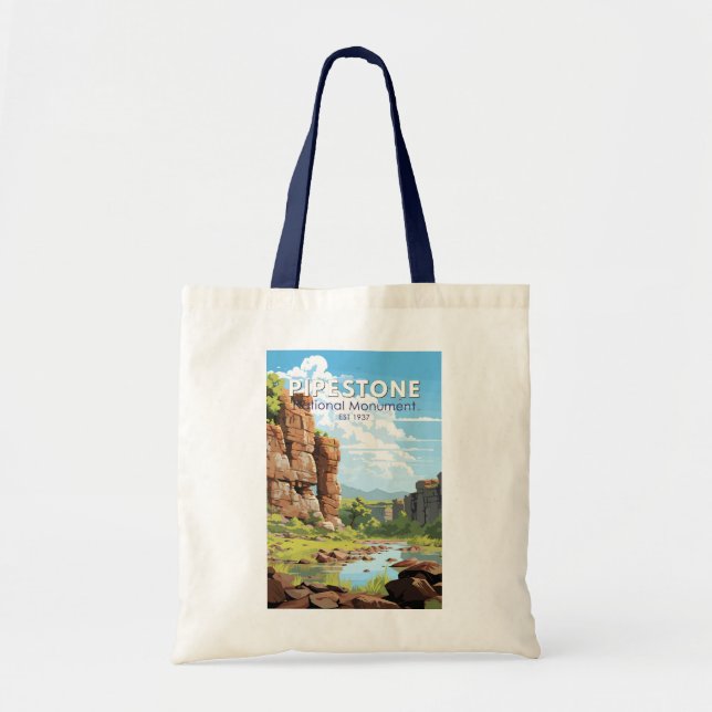 Tote Bag Pipestone Monument National Minnesota Travel Art (Devant)