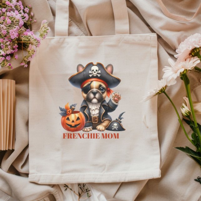 Tote Bag Pirate French Bulldog Halloween Frenchie Mom (Créateur téléchargé)