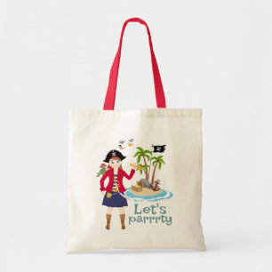Tote Bag Pirate Girl Treasure Map Amusant Anniversaire Fête