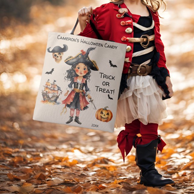 Tote Bag Pirate Halloween bonbons Trick ou traitement (Créateur téléchargé)