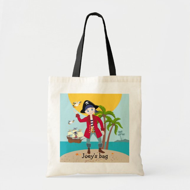 Tote Bag Pirate kid birthday (Devant)