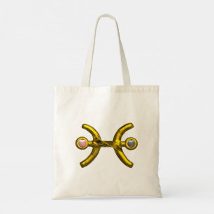 Tote Bag PISCES or Zodiac signe d'anniversaire, perles rose