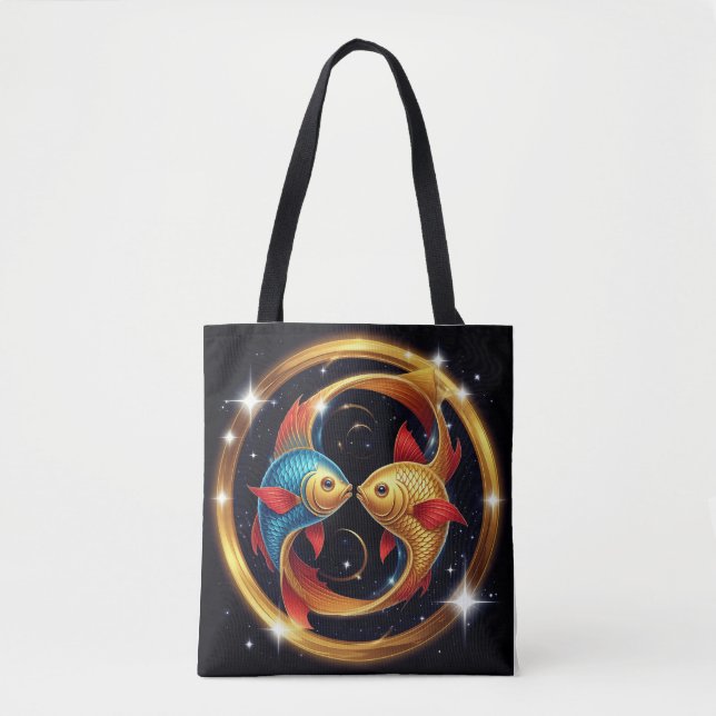 Tote Bag Pisces Zodiac Se connecter dans un style artistiqu (Devant)