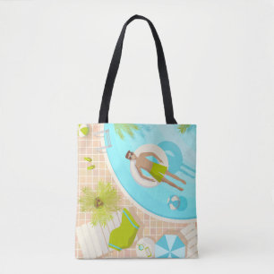 Tote Bag Piscine mec sur la plage tropicale estivale vacanc