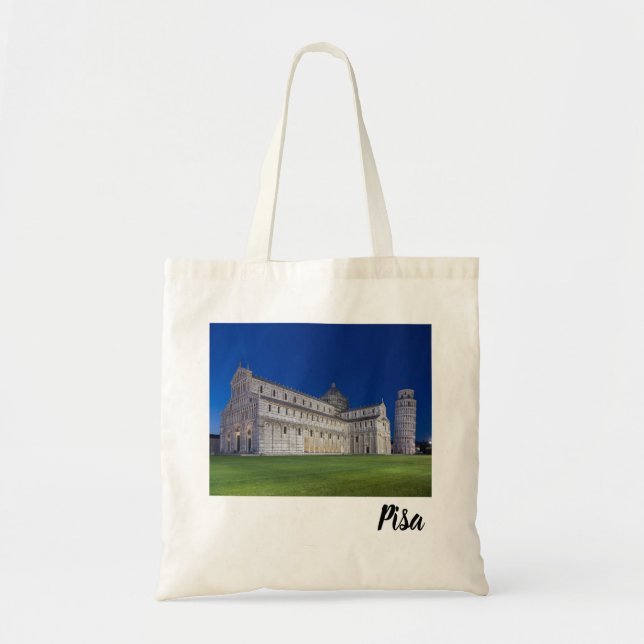 Tote Bag Pise Tour penchée Panorama de nuit Italie Cadeau (Devant)